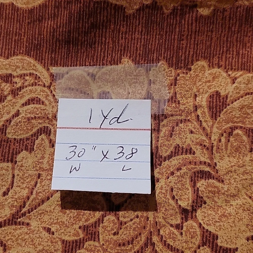 Tanish gold & brown with stripes and large flowers cotton quilt fabric 3/4 yard